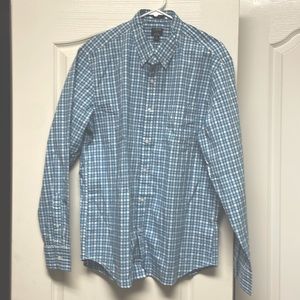 New with Tags J.Crew Men’s Blue Plaid cotton Button-down shirt, size XL